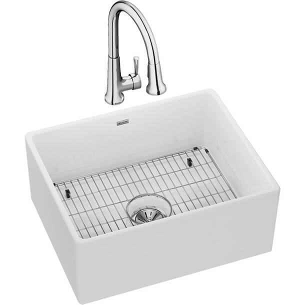 Elkay Fireclay 30" L x 20" W Farmhouse Kitchen Sink &amp; Reviews | Wayfair